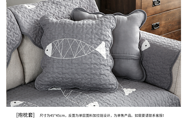 Bốn mùa phổ quát sofa đệm vải bông Bắc Âu đệm đơn giản hiện đại bông rắn gỗ chống trượt bọc khăn - Ghế đệm / đệm Sofa nệm mút d40