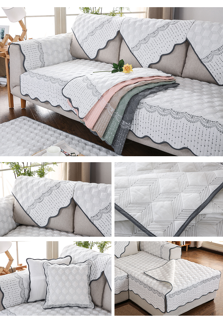 Sofa bông đệm bốn mùa phổ vải đơn giản hiện đại phòng khách gỗ rắn đệm bông sofa bìa lại khăn - Ghế đệm / đệm Sofa mẫu đệm ghế