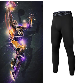 Sports Mid-Length Pants Basketball Men's Base Layer Sports Pants Basketball Tights Quick-Drying Breathable Running Fitness Pants Training Pants