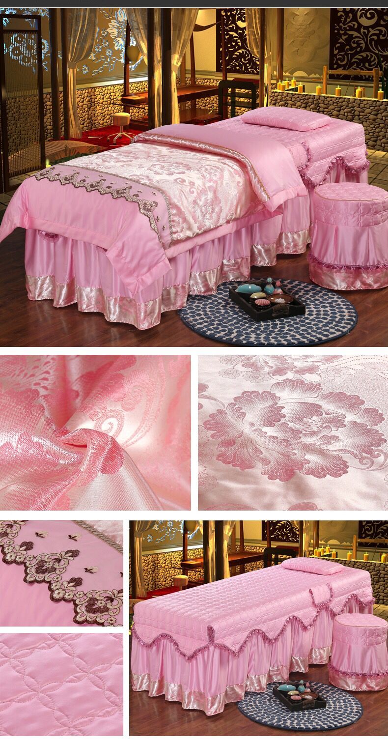 Beauty khăn trải giường cotton gia đình bốn vẻ đẹp cao cấp điều trị dầu gội salon bedspread hình thang khử trùng tùy vận chuyển - Trang bị tấm tìm mua ga phủ giường spa