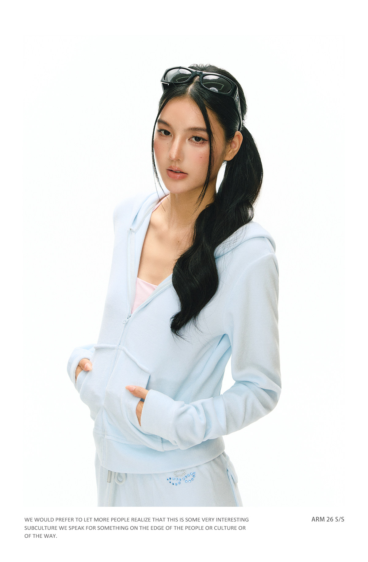 ARISEISM Zip-Up Cropped Sweatshirt Set