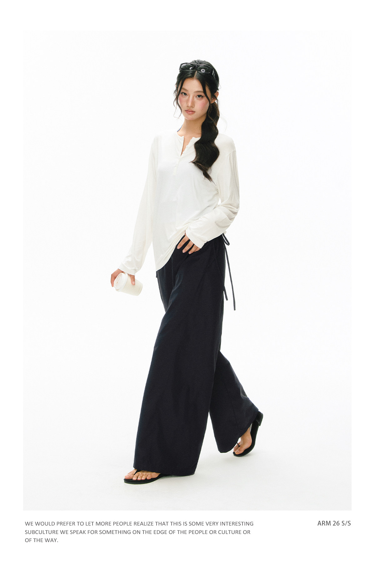 ARISEISM Low-Waist Wide-Leg Cargo Trousers