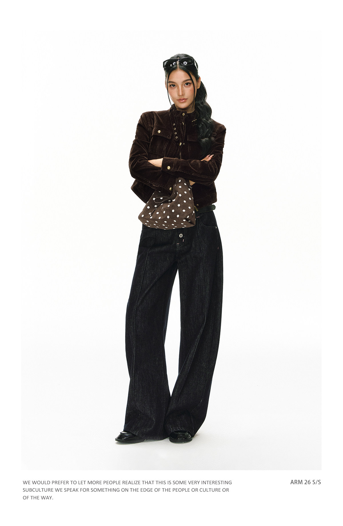 ARISEISM Retro Low-Rise Wide-Leg Jeans
