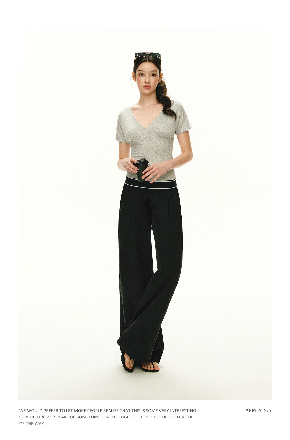 ARISEISM Low-Rise Loose Wide-Leg Trousers
