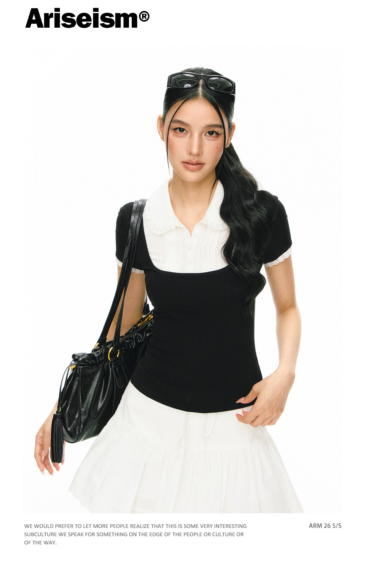 ARISEISM Slim Fit Turn-Down Collar Tee