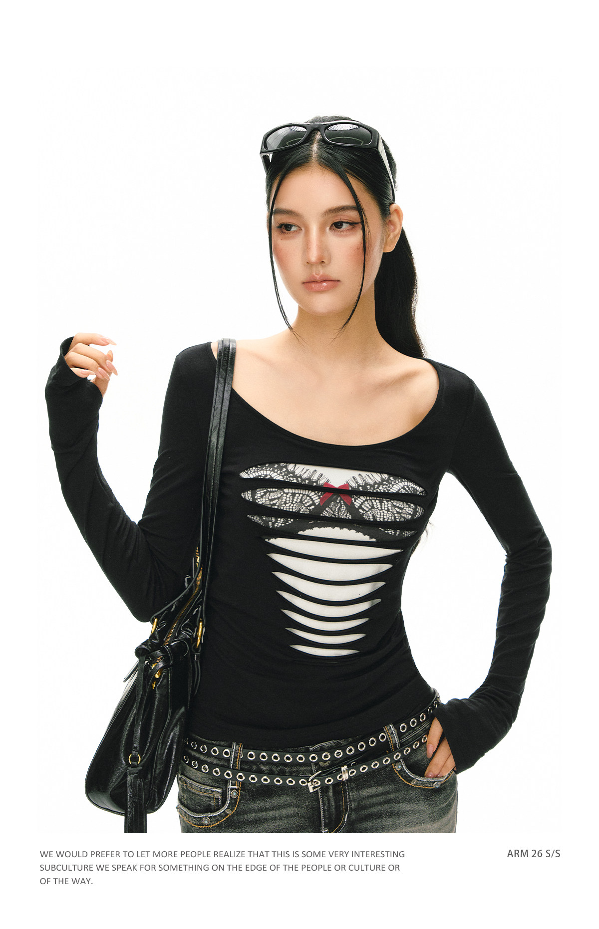 ARISEISM Retro Cropped Long-Sleeve Tee