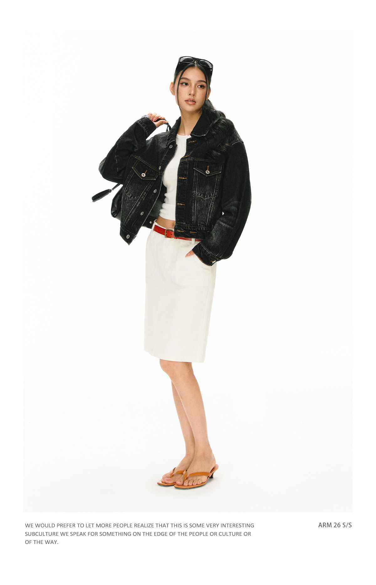 ARISEISM Retro Cropped Denim Jacket