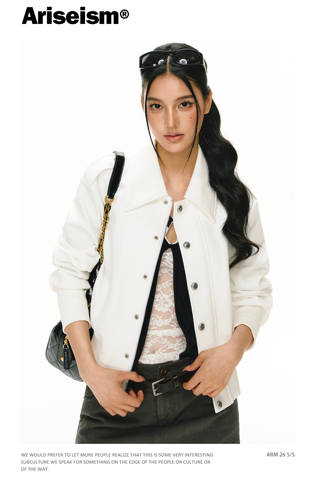 ARISEISM Collared Cropped Jacket