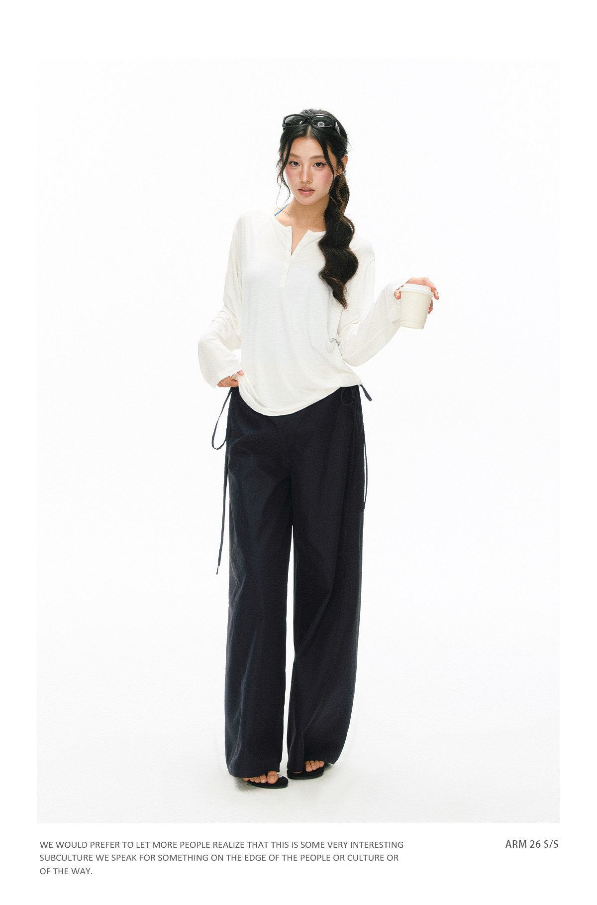 ARISEISM Low-Waist Wide-Leg Cargo Trousers