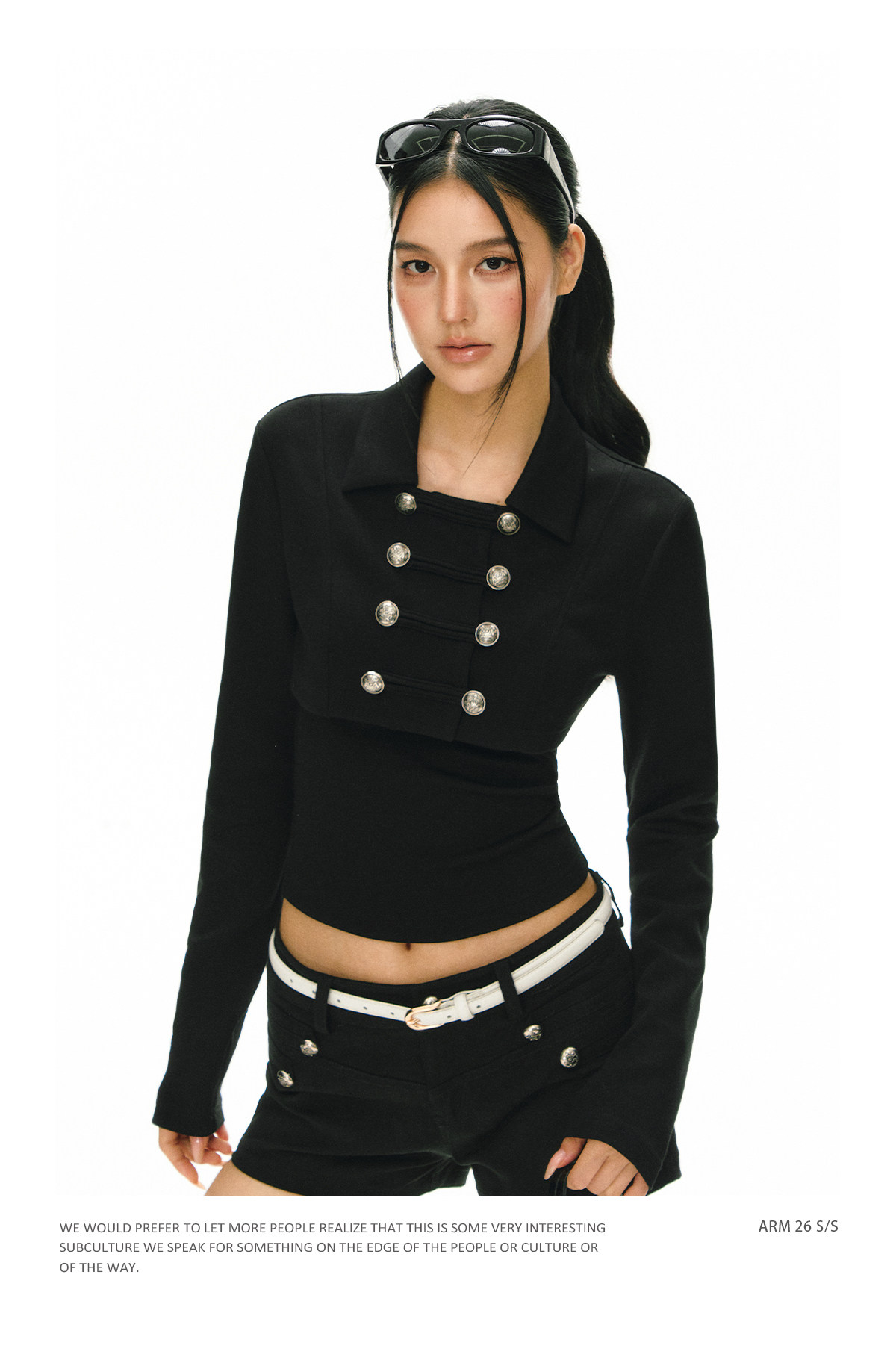 ARISEISM Black Cropped Cami Jacket Set