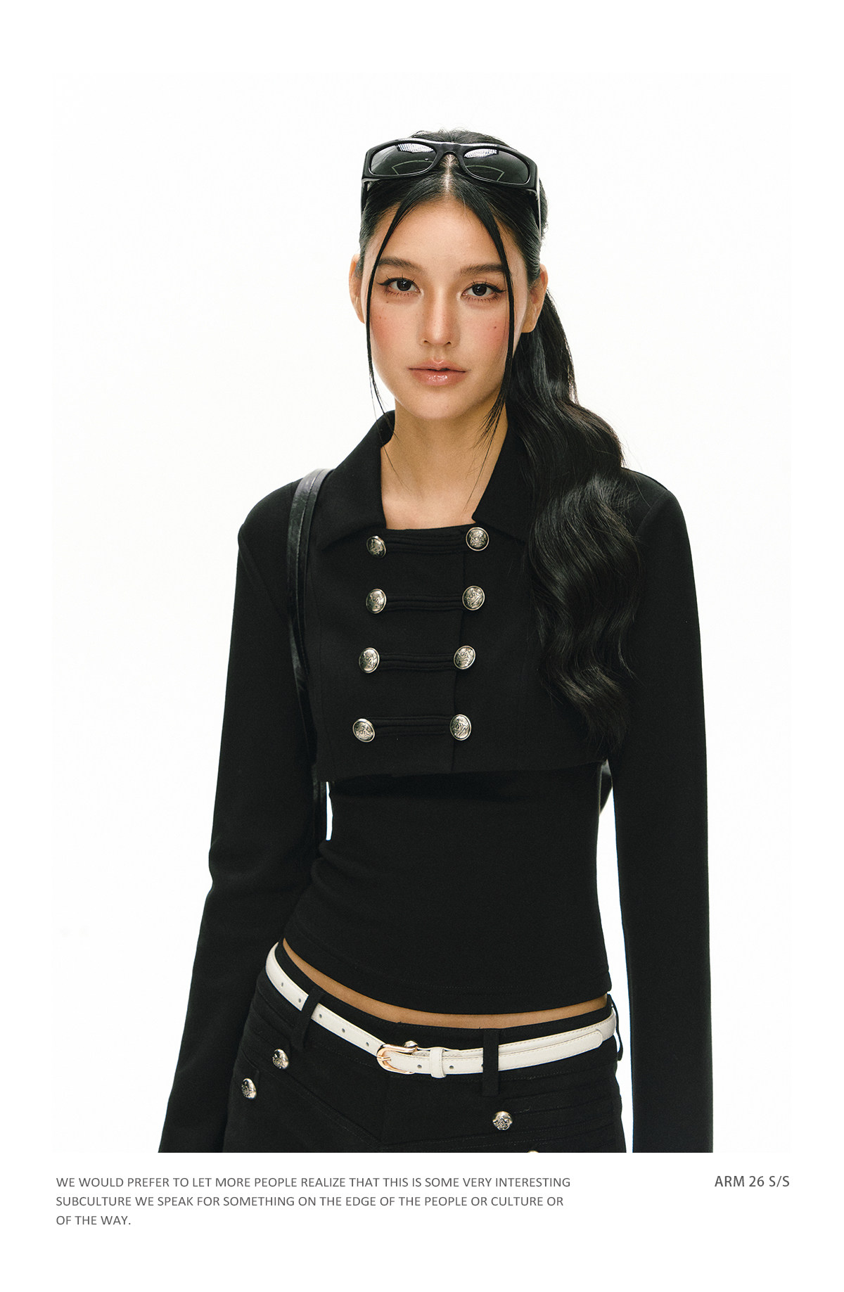 ARISEISM Black Cropped Cami Jacket Set