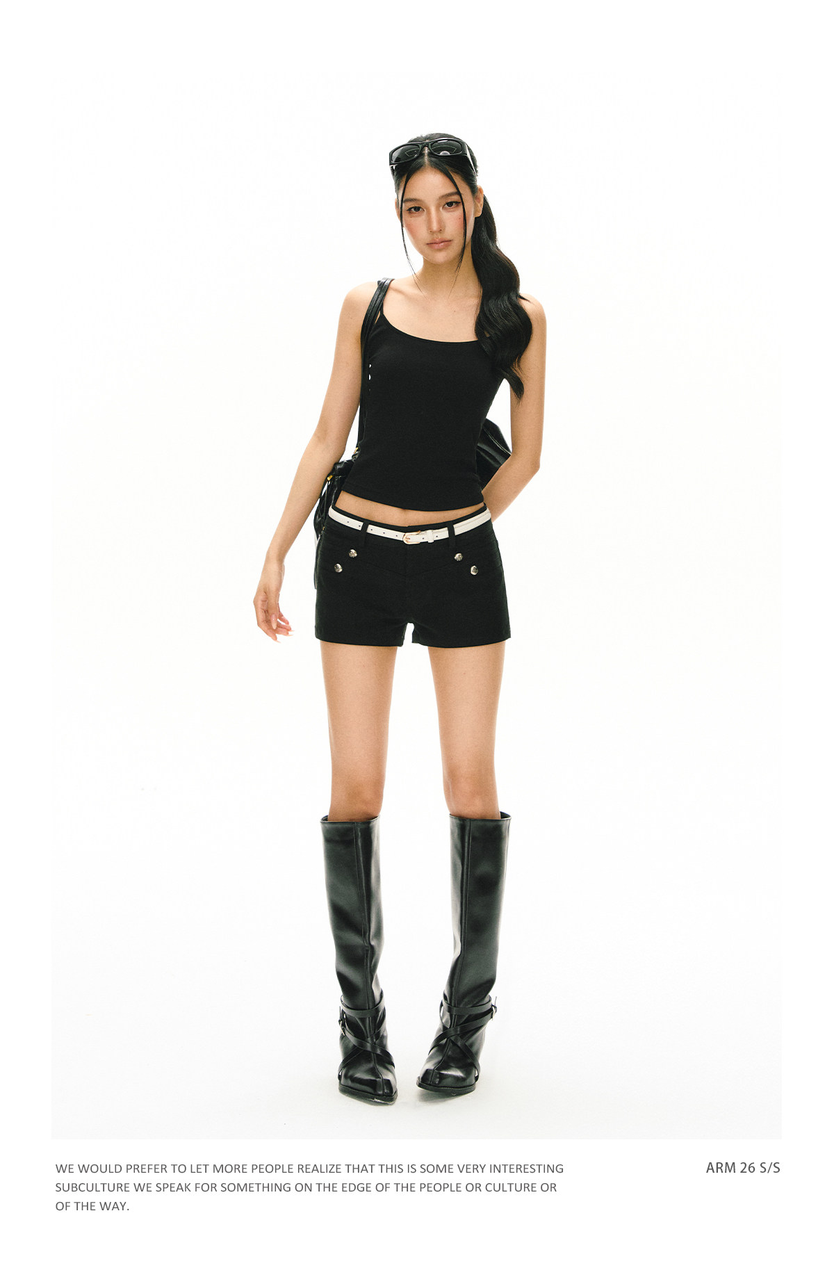 ARISEISM Black Cropped Cami Jacket Set
