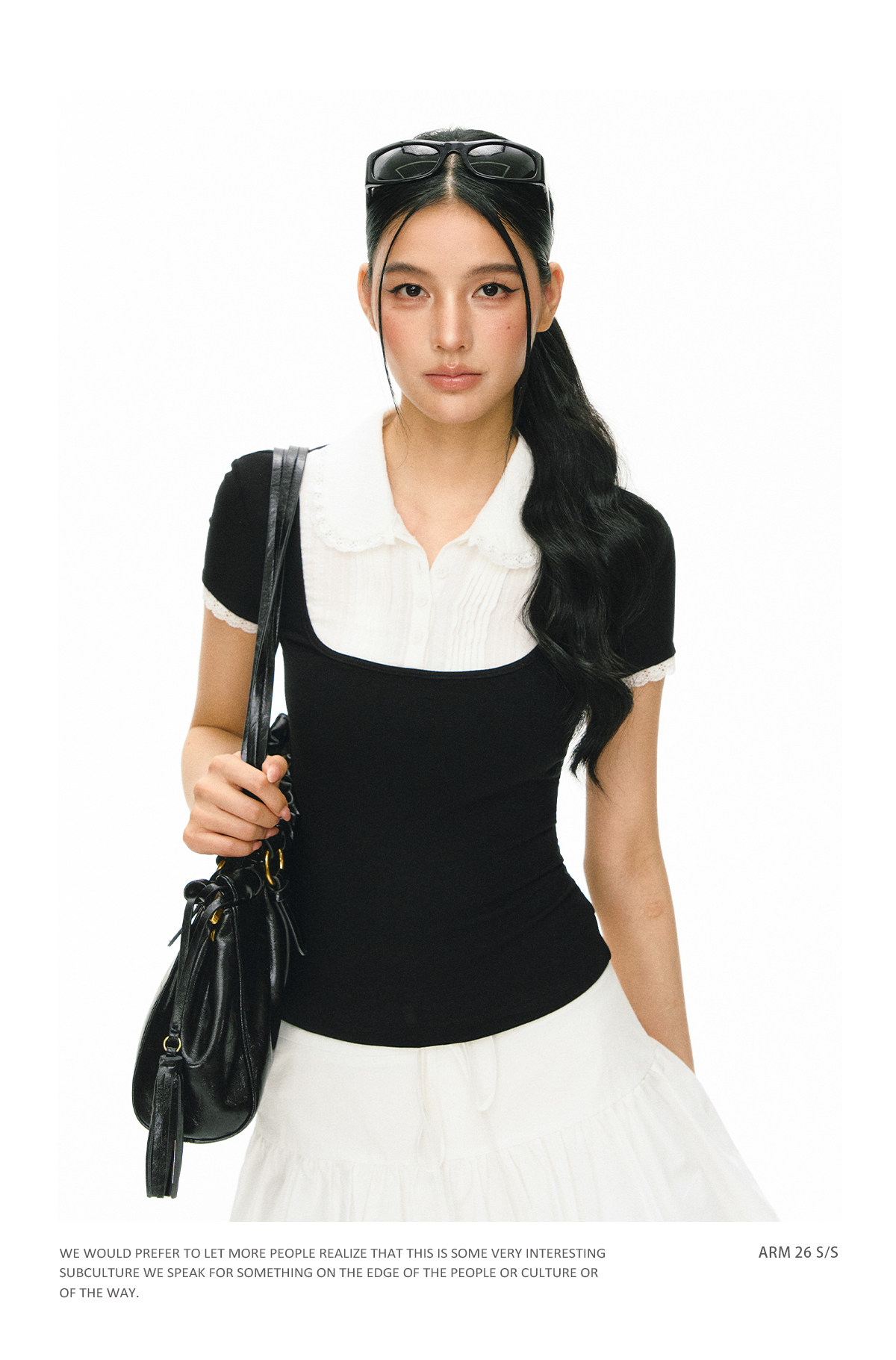 ARISEISM Slim Fit Turn-Down Collar Tee
