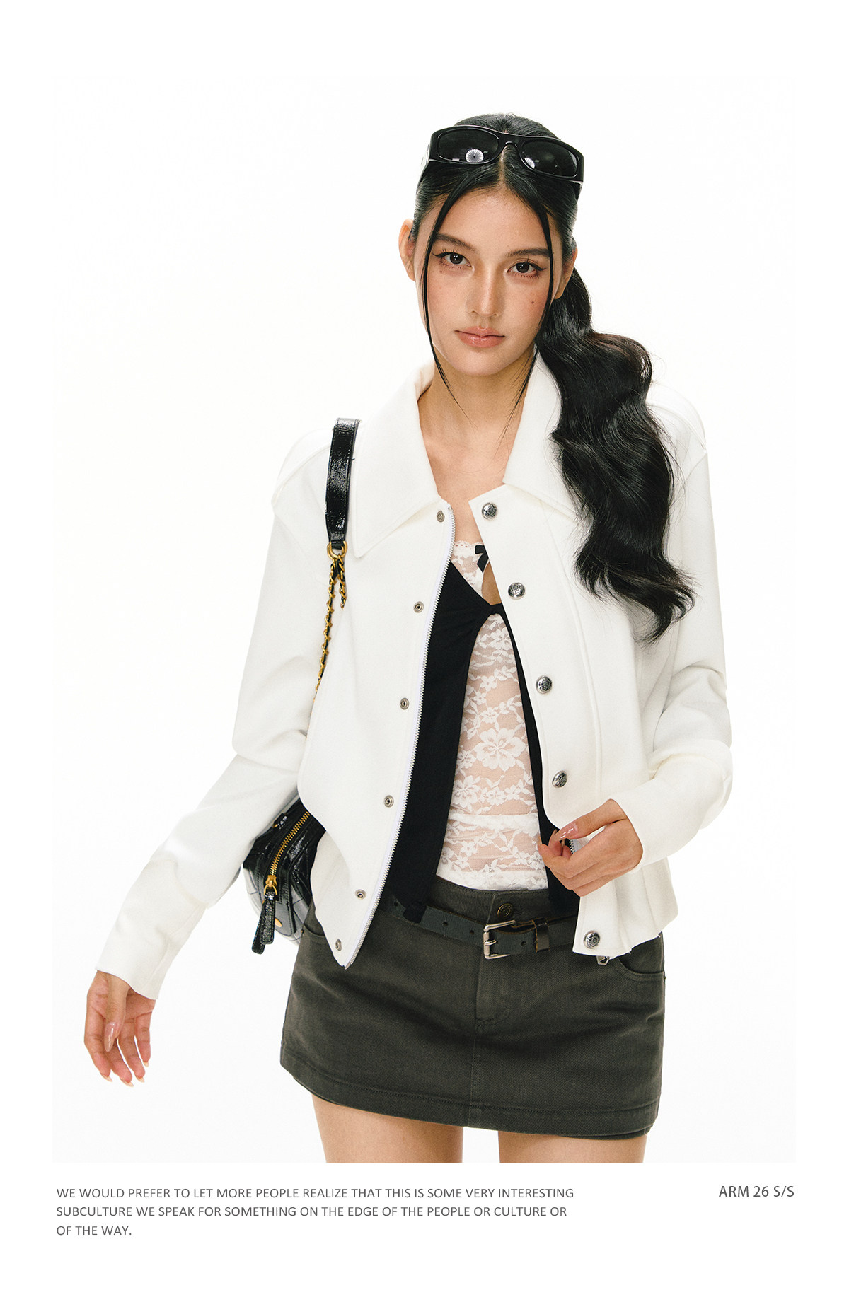 ARISEISM Collared Cropped Jacket