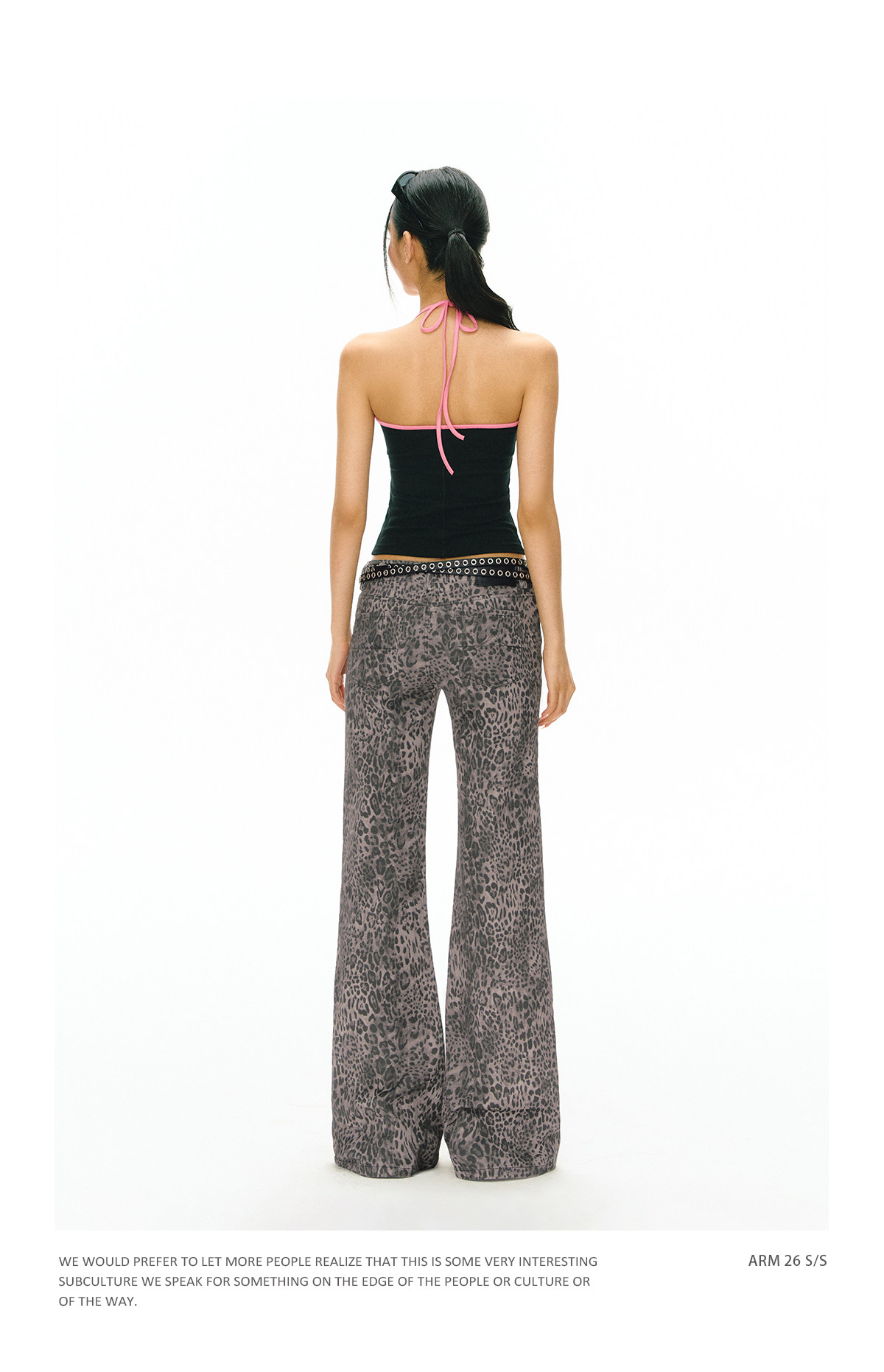 ARISEISM Leopard Print Low-Rise Flare Pants