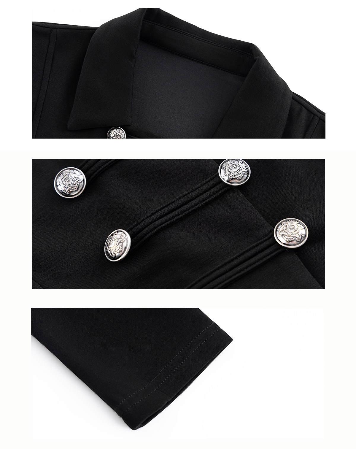 ARISEISM Black Cropped Cami Jacket Set