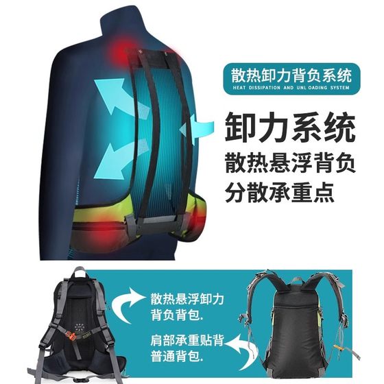 국경 간 전문가 등산 가방 남성용 야외 여행 배낭 50 리터 큰 용량 내마모 하이킹 배낭