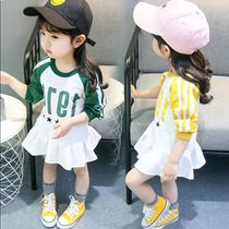  Baby girl dress New autumn long-sleeved skirt Girls spring and autumn 95% cotton skirt Baby sweater skirt Casual