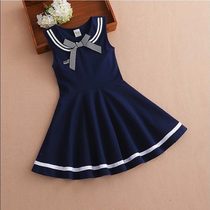  Childrens clothes girls  dresses college style 2021 summer new little girl super western style student princess skirt tide