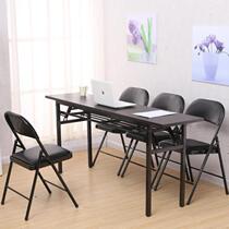 Workbench folding rectangular dining table Black conference table Conference room floor black and white stall desktop flat rice