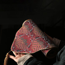 Tea Yan House China Wind Embroidered Tea Mat Tea Ceremony Meditation Tea Table Mat Tea Flag Imitation Cloud Brocade Cotton Hemp Cloth Art Table Banner