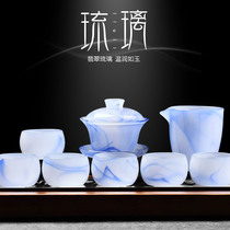 White Jade Porcelain Teapot Lid Bowl Tea Maker Chinese Style Gift Box Installed Glazed Tea Set Qigfu Tea Cup Office Home