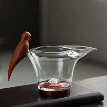 Pure silver fair cup heat-resistant qigong tea with Taiwanese sub-tea-ware glass Japanese tea road high-end handmade wood to make the public cup