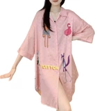 Шелковая пижама, тонкая юбка, сексуальная летняя рубашка, 2025 года, популярно в интернете, свободный крой