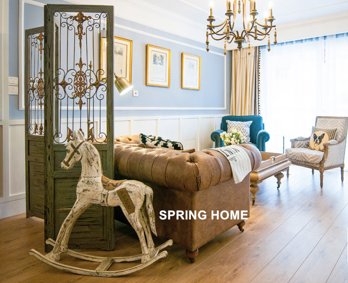 ZAKKA cổ điển cũ gỗ rắn màn hình sắt rèn Mỹ nước Pháp LOFT cửa hàng biệt thự trang trí màu trắng xám xanh - Màn hình / Cửa sổ bình phong đẹp