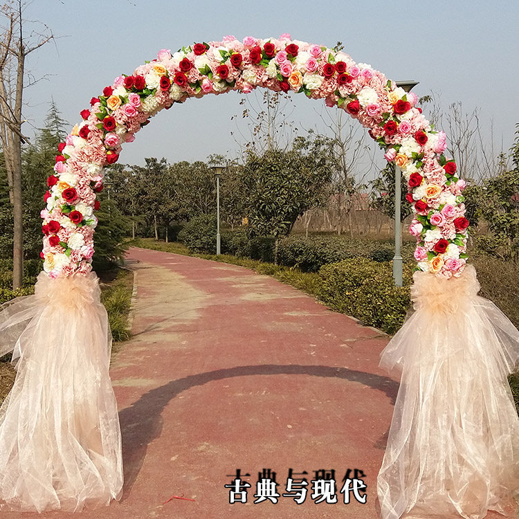 New Arch Wedding Flower Front Wedding Prop Opening Celebration Festival Silk Flower Arch Window Clothes