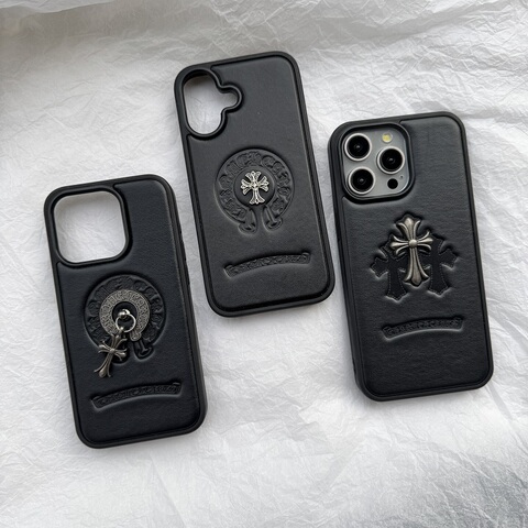 & Chrome Hearts Leather-Like Plus/Pro/Max – 16, 15, 14, 13, 12 iPhone Case