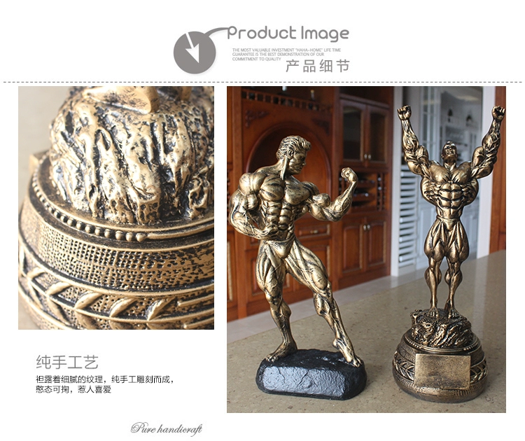 Thể hình Cơ bắp Người đàn ông Trang trí Cuộc thi Thể hình Trophy Boxer Nhân vật Tượng Điêu khắc Trang trí Phòng tập thể dục