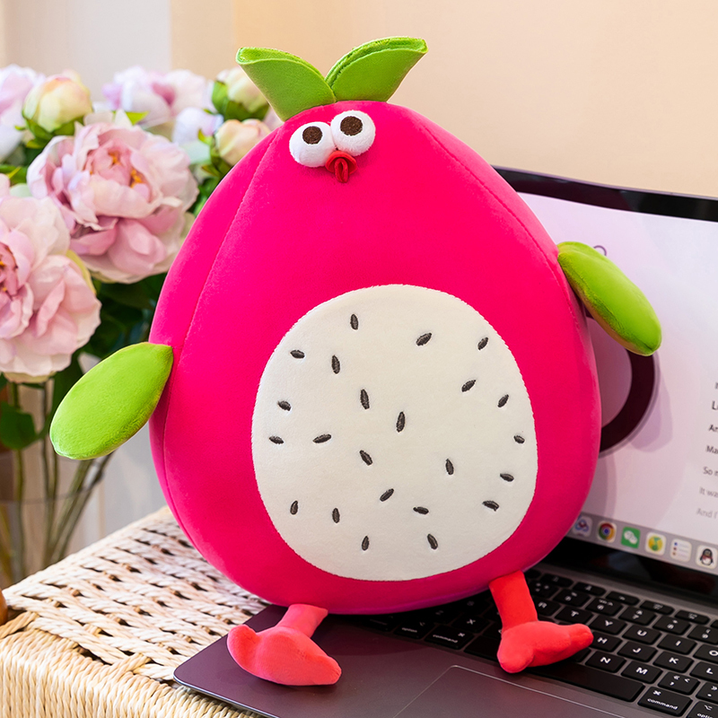 Cute Dragon Fruit Chicken Plush Toy, Sleeping Pillow, Sofa Decoration, Doll, Birthday Gift for Girls