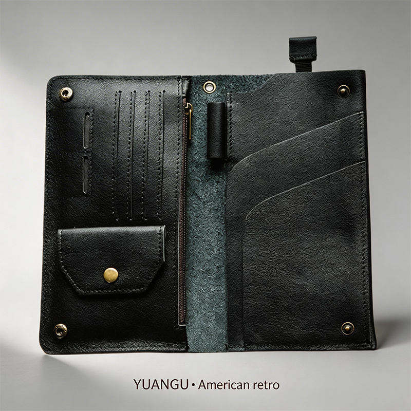 First-Layer Cowhide Passport Holder, Vintage Multi-Functional Wallet, Ticket and Document Storage Bag, Genuine Leather Travel Passport Bag