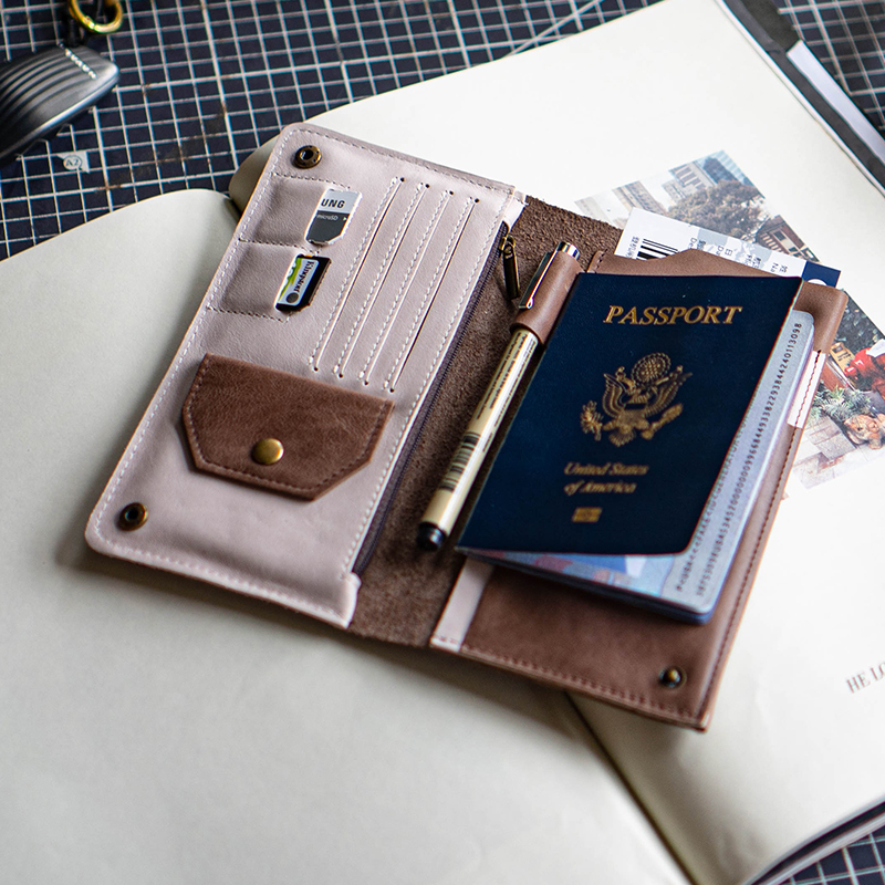 Traveling Abroad, Mobile Phone Leather Wallet, Outdoor Leisure, Men's and Women's Retro Pure Cowhide Simple Long Passport Holder, Ticket Holder Traveling Abroad, Mobile Phone Leather Wallet, Outdoor Leisure, Men's and Women's Retro Pure Cowhide Simple Long Passport Holder, Ticket Holder