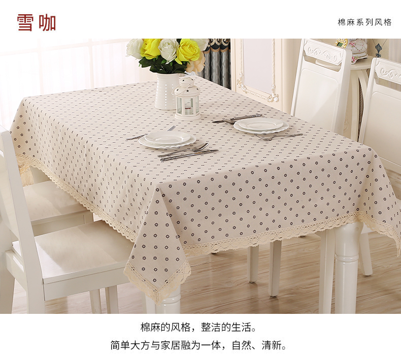 Khăn trải bàn bằng vải cotton kiểu châu Âu Bàn ăn hình chữ nhật vải nhỏ Bàn trà tươi nhỏ bọc vải khăn trải bàn tiệc cưới