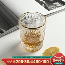 Nordic retro relief glass home simple fresh ins Wind high value Office tea cup drinking water Cup