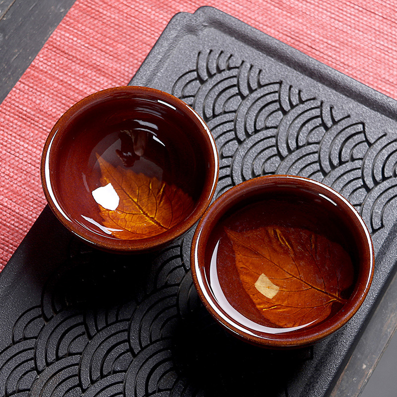 True sheng creative temmoku light tea tea leaves glass ceramic masters cup light tea tea set single cup bowl