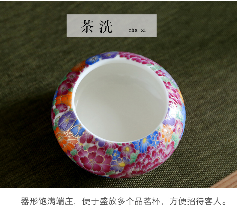 True sheng coppering. As silver tea set household kung fu tea ware colored enamel silver cup teapot ceramic gift boxes