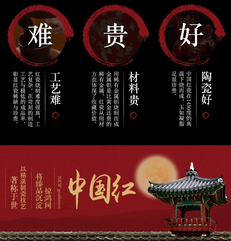 True cheng dehua ceramics within China red bottle household act the role ofing is tasted furnishing articles happiness of heaven and earth porch. ""