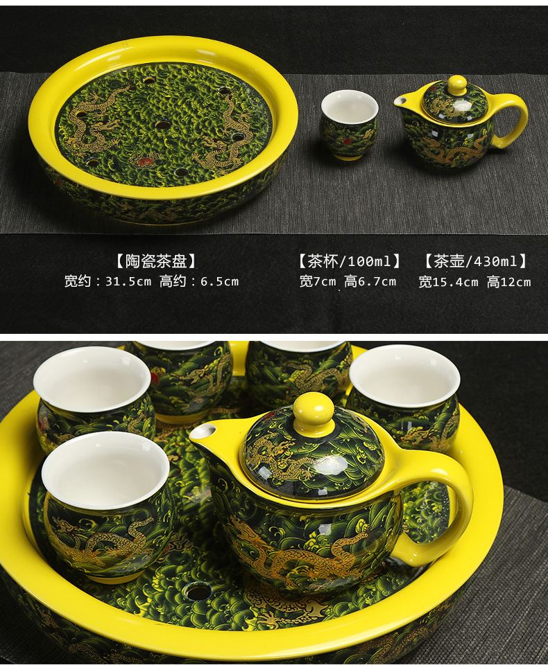 Really hold large heat insulation prevent hot double teapot teacup ceramic tea set a complete set of kung fu tea tray