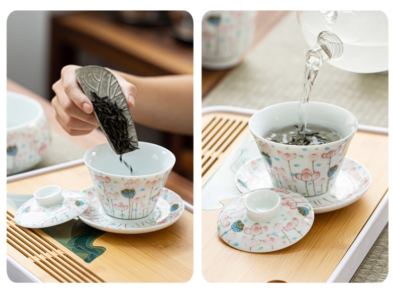 Really served fresh tea set ceramic contracted teapot teacup kung fu tea set a complete set of dry tea tray