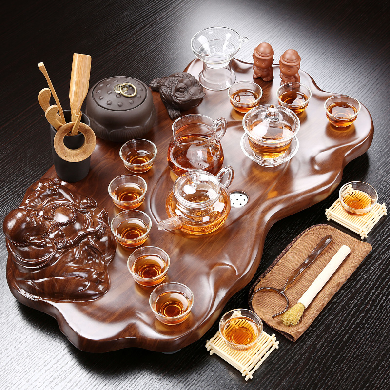 True sheng rosewood tea tray was set a complete set of kung fu tea set ceramic tea pot - calving cups domestic Chinese teapot