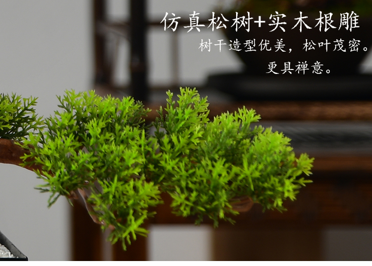 True sheng zen simulation guest - the greeting pine bonsai furnishing articles new Chinese ceramics, wrought iron home sitting room, office decoration