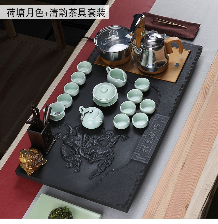 True sheng sharply stone tea tray of a complete set of tea set violet arenaceous kung fu tea tea tea taking. The Automatic drainage