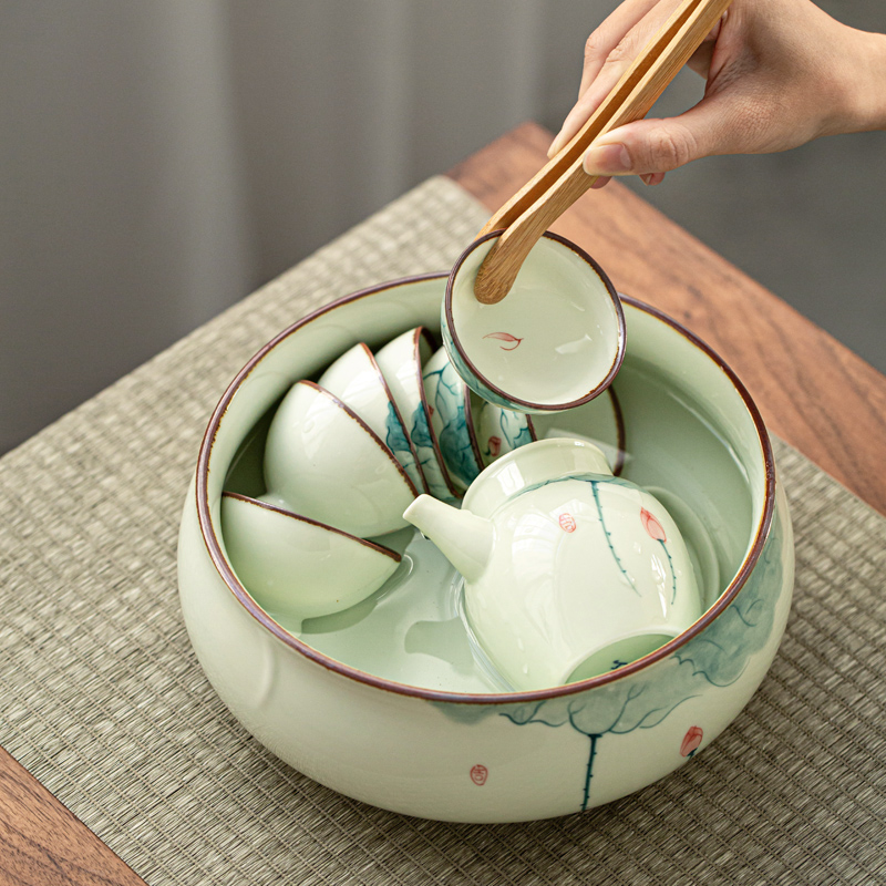 True sheng hand - made celadon tea suit household kung fu tea cups porcelain tureen tea pot dry mercifully consolidation