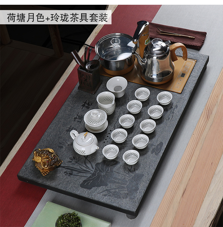 True sheng sharply stone tea tray was set automatic four unity tea tray of a complete set of kung fu tea tea tea of a complete set of sea