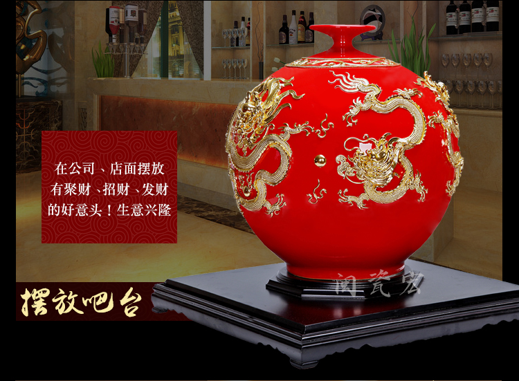 Really sheng xiamen the features checking crafts paint line carve ceramic longteng prosperous time five dragon housewarming gift villa living room