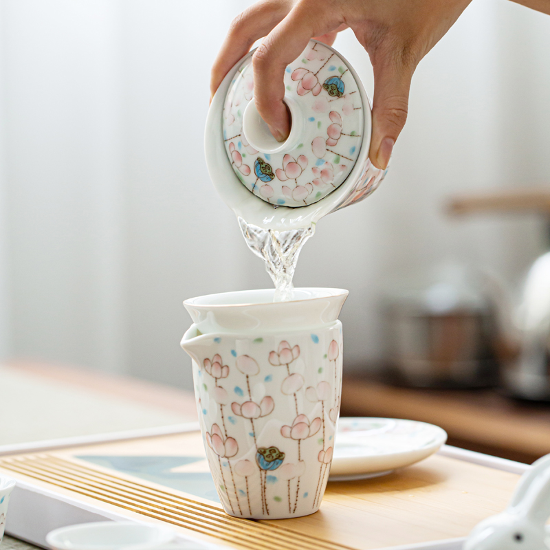 Really served fresh tea set ceramic contracted teapot teacup kung fu tea set a complete set of dry tea tray