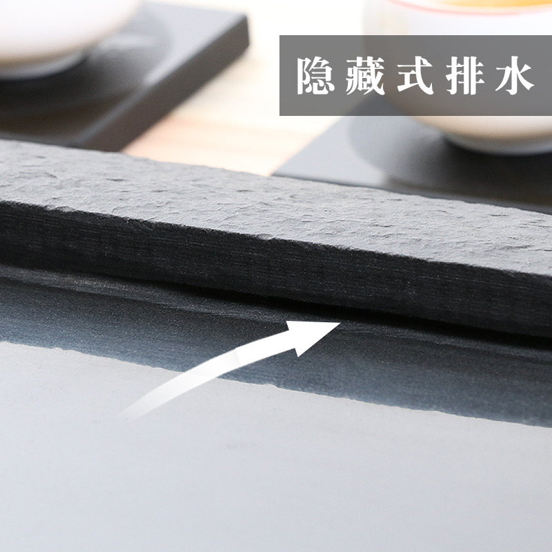 Really fill the whole piece of stone tea tray was sharply home creative emboss Taiwan rectangle drainage tea sea large stones